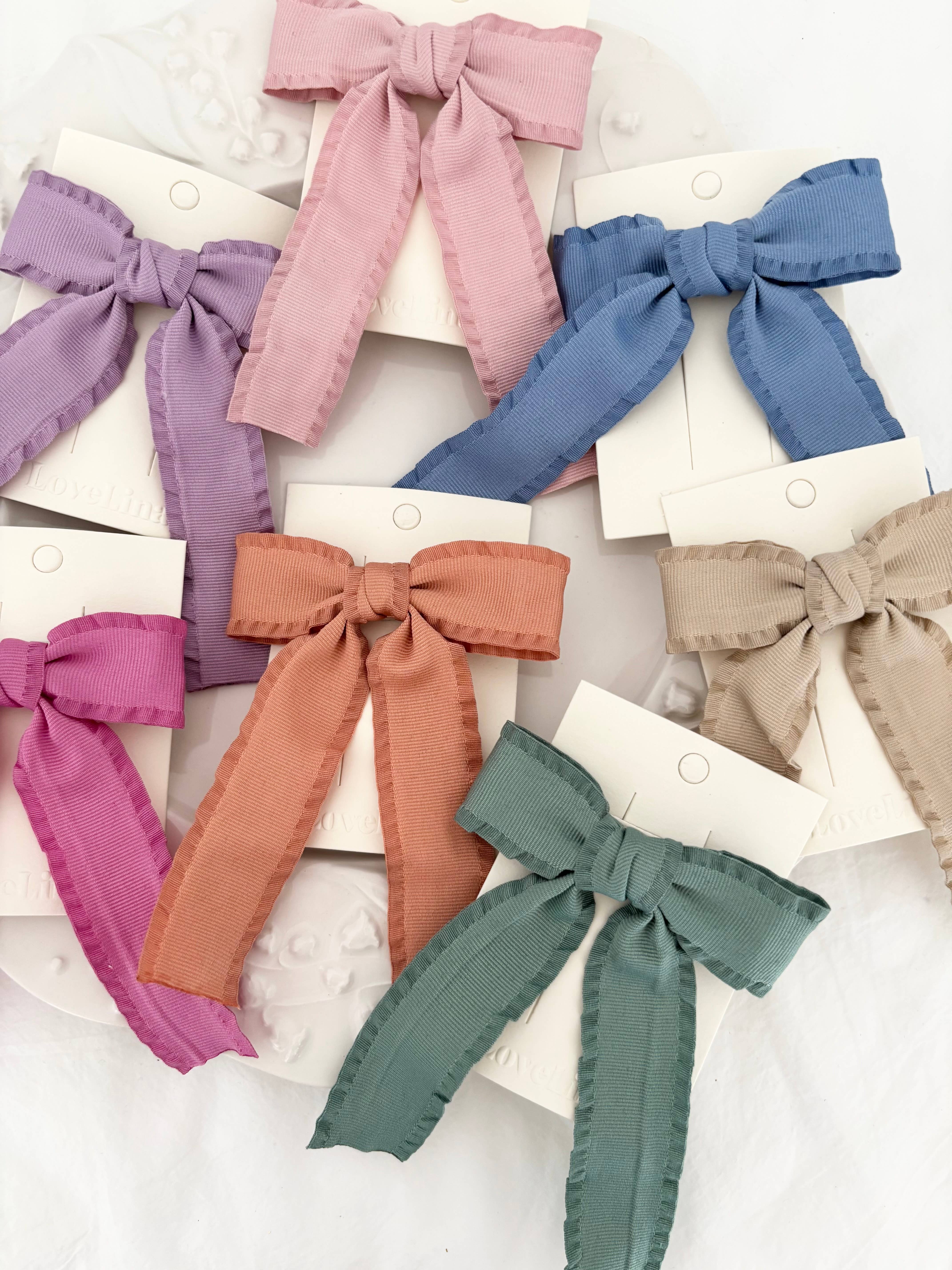 LoveLina - Wholesale Hair Bow - Women's - Ruffle Bow Colorful Hair Clips (CEZA)2
