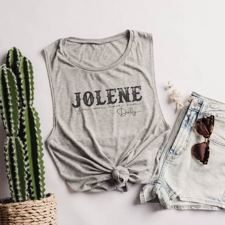Trendznmore - Modern Graphic Apparel - Wholesale Tank Top - Women's - Jolene You Can Have Him Bella Canvas Muscle Tank Top2