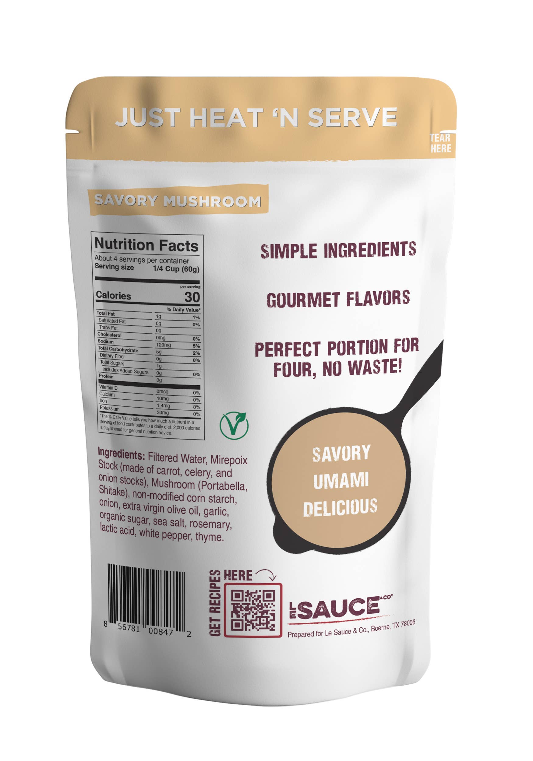 Le Sauce & Co. - Wholesale Sauce - Le Sauce & Co. 4 serving Savory Mushroom Gourmet Gravy1