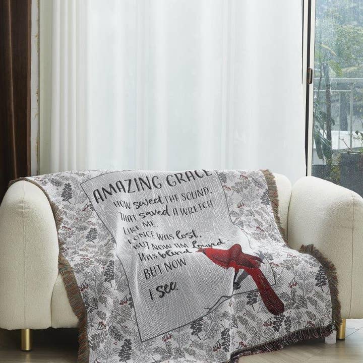 "Cardinals- Amazing Grace" - Woven Tapestry Throw for wholesale by Duke Imports