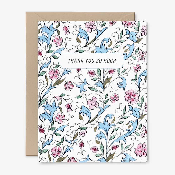 Carte florale Thank You So Much | Pastels | Appréciation pour la vente par Hemlock House Studio