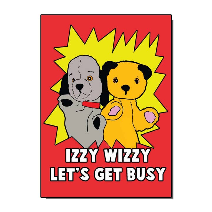 BYG094 Sooty and Sweep Izzy Wizzy Lot de 6 cartes de vœux pour la vente par Bite Your Granny