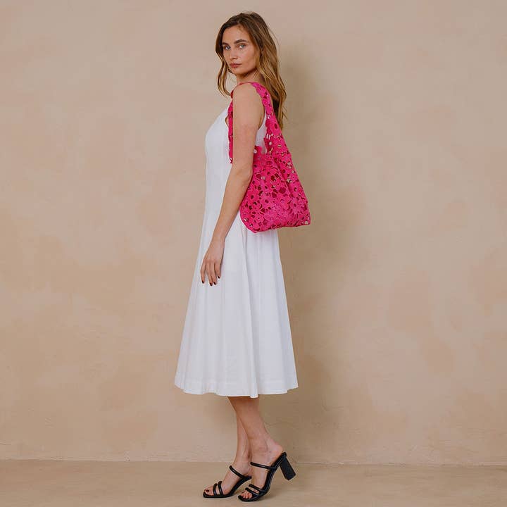 Melie Bianco - Wholesale Shoulder Bag - Women's - Aster Taupe Floral Shoulder Bag