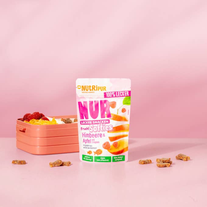 NutriPur - Wholesale Fruit Snacks - Only fruit Softies raspberry+apple 35g2