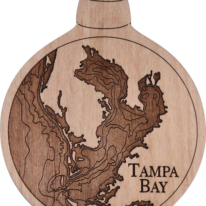 Sea & Soul Nautical Chart Art - Wholesale Map - Tampa Bay Nautical 3D Wood Map Wall Art, Coastal Home Decor
