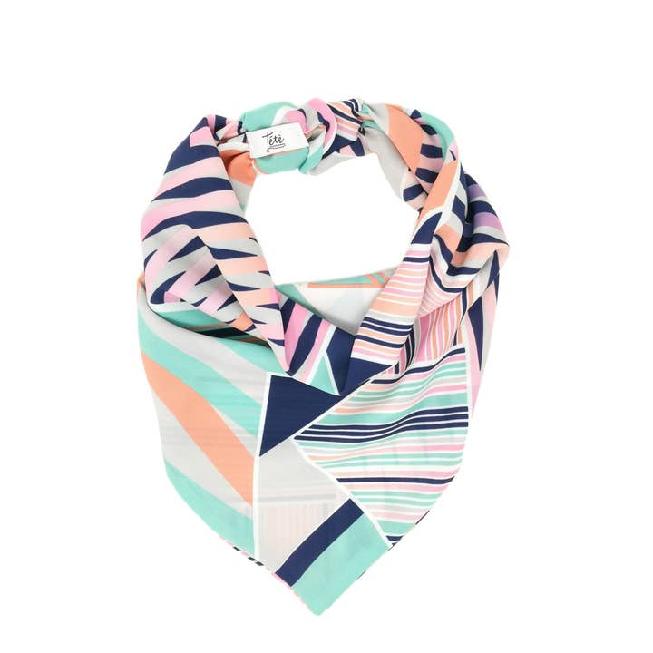 Tétè Handmade Accessories – Engroshandel Bandana - Dame – Geometrisk mønstret crepe bandana
