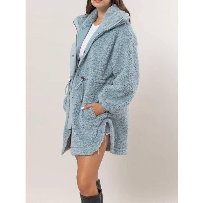 Apolline - Vente Manteau – femme - Manteau Sherpa à taille zippée5