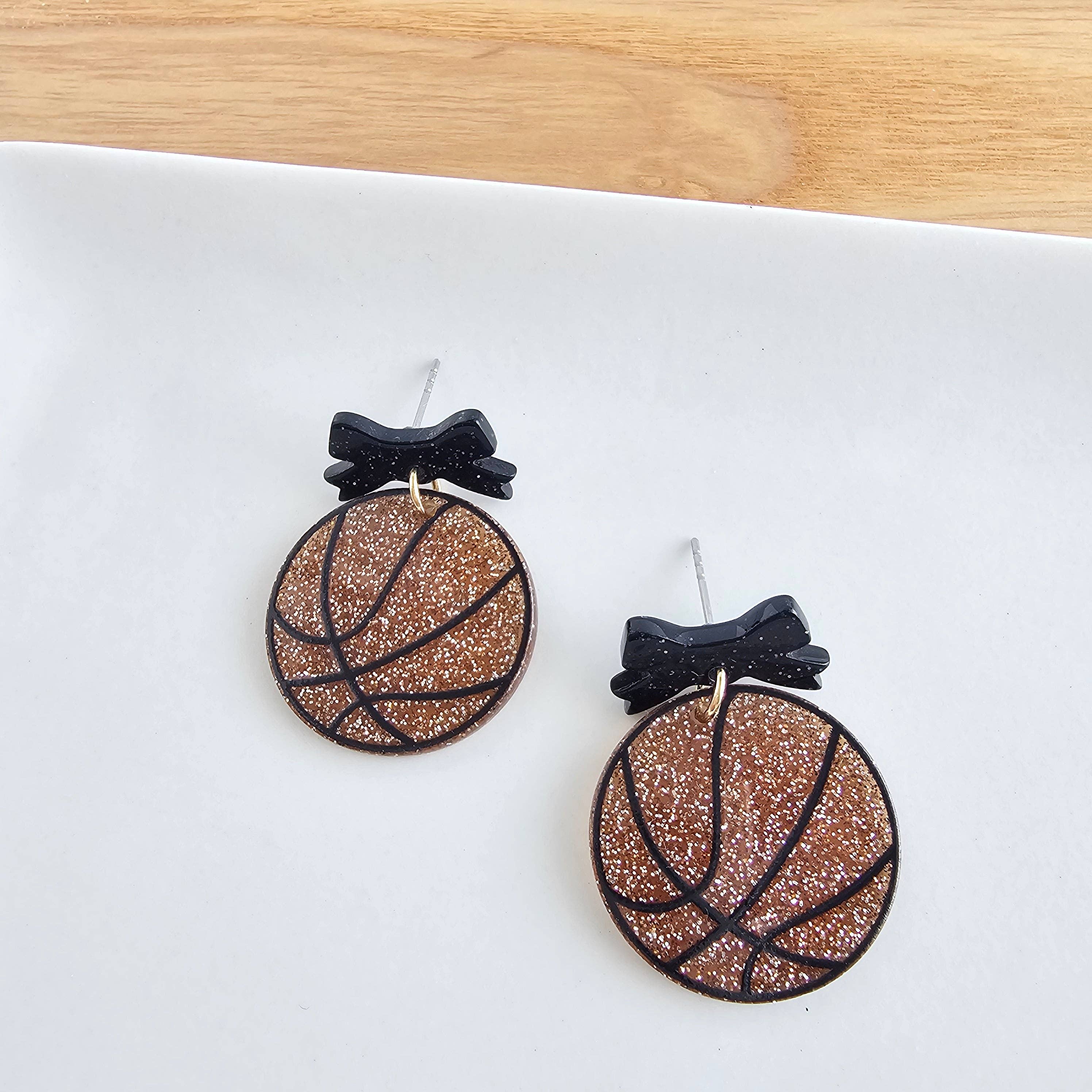 Spiffy & Splendid - Wholesale Dangle Earrings - Bow Basketball Earrings // Jewelry, Earrings, Game Day12