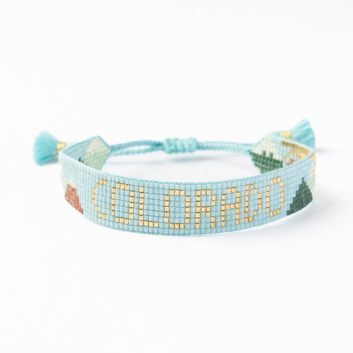 Gabby "Colorado" With Mountains Adjustable Beaded Bracelet for wholesale by INK + ALLOY
