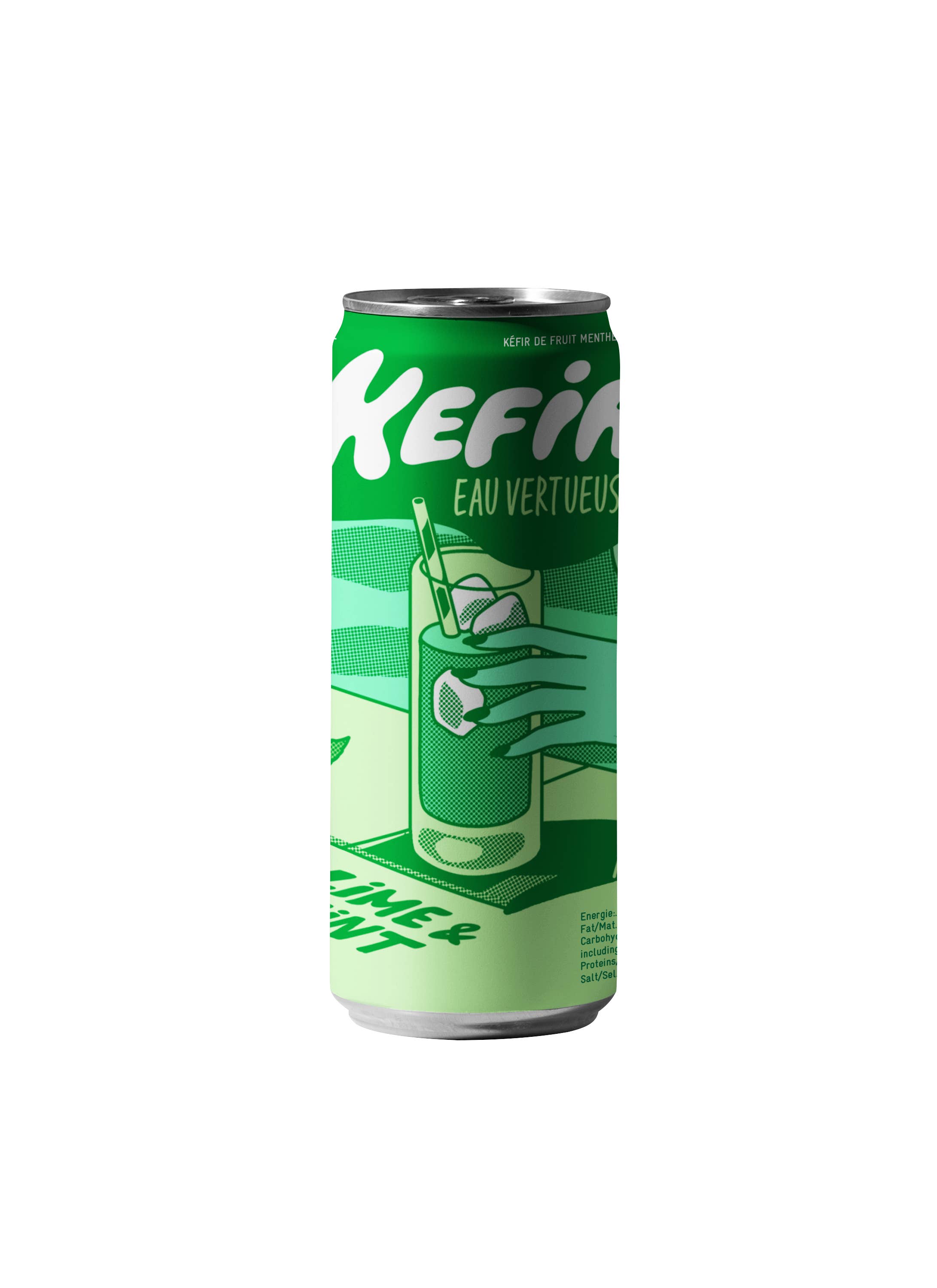 Kéfir Eau Vertueuse - Wholesale Kombucha - Virtuous Lime & Organic Mint Water Kefir