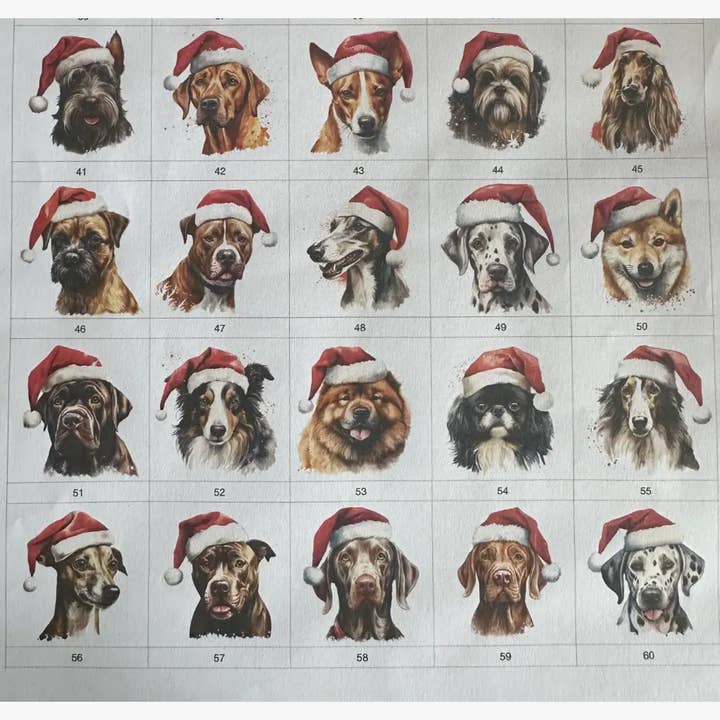 Storms Style - Wholesale Ornament - Dogs in Santa Hats Velvet Christmas Decorations - 100 breed