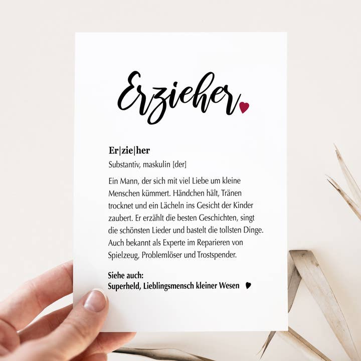 Card definition educator with envelope for wholesale by Farbrausch