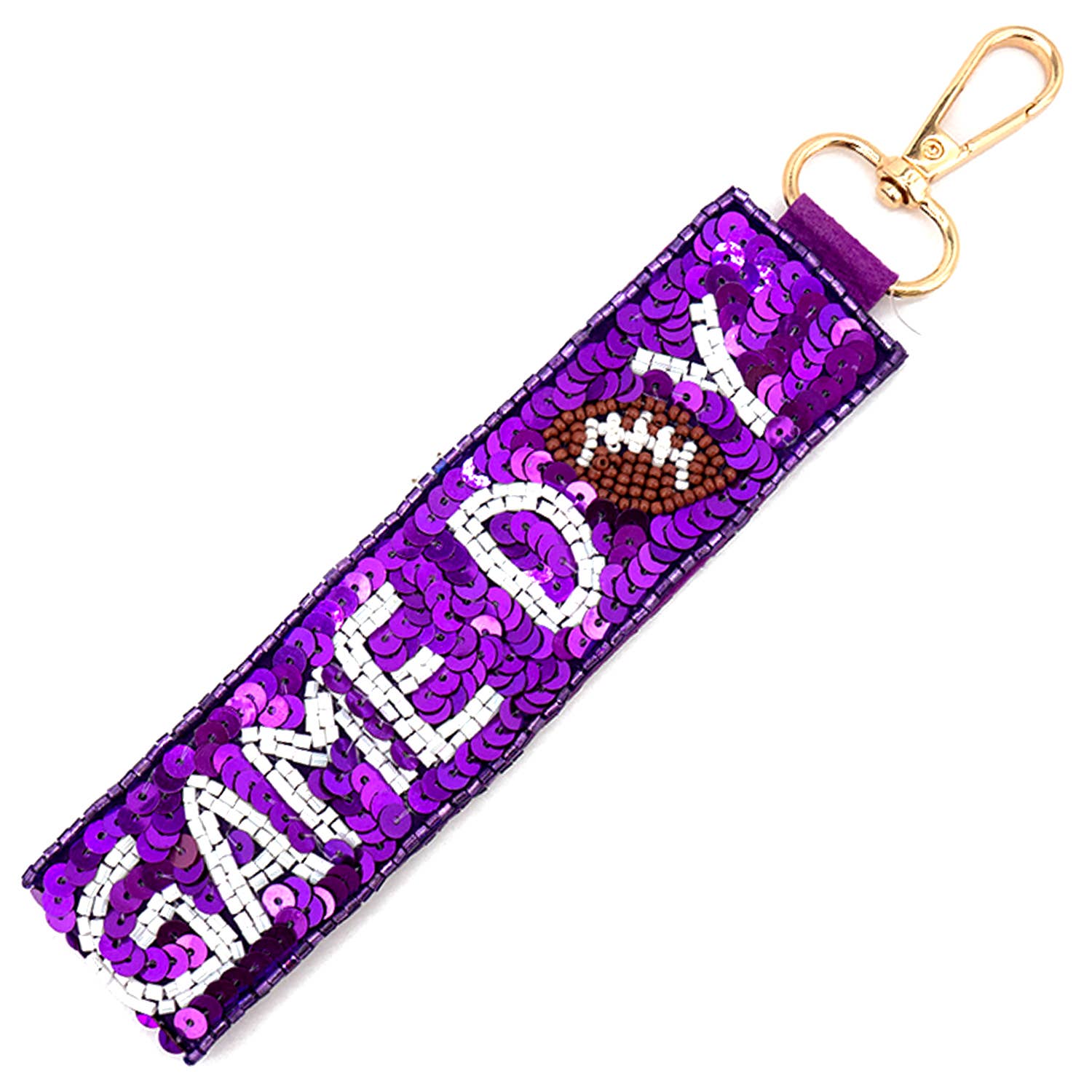 SP Sophia Collection - Wholesale Keychain - Women's - Game Day Seed Beaded Sequin Football Keychain 10
