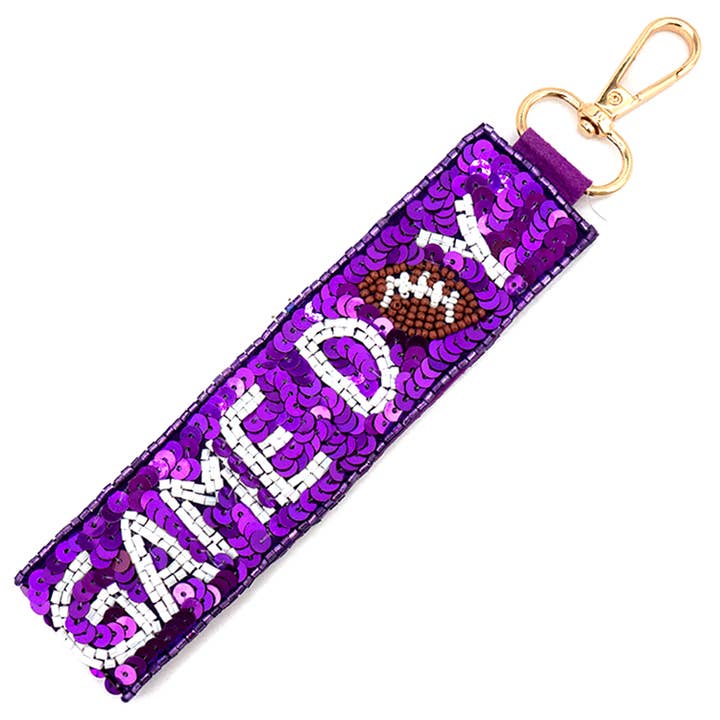 SP Sophia Collection - Wholesale Keychain - Women's - Game Day Seed Beaded Sequin Football Keychain 10