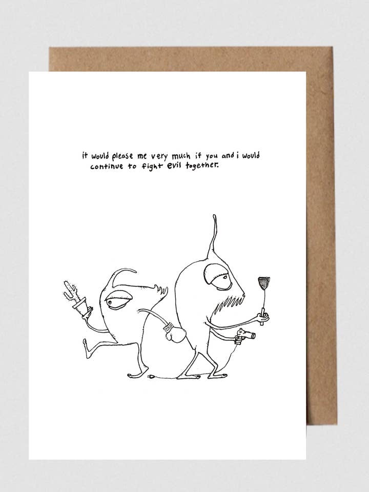 Fight Evil - Greeting Card for wholesale by The Art of Seth