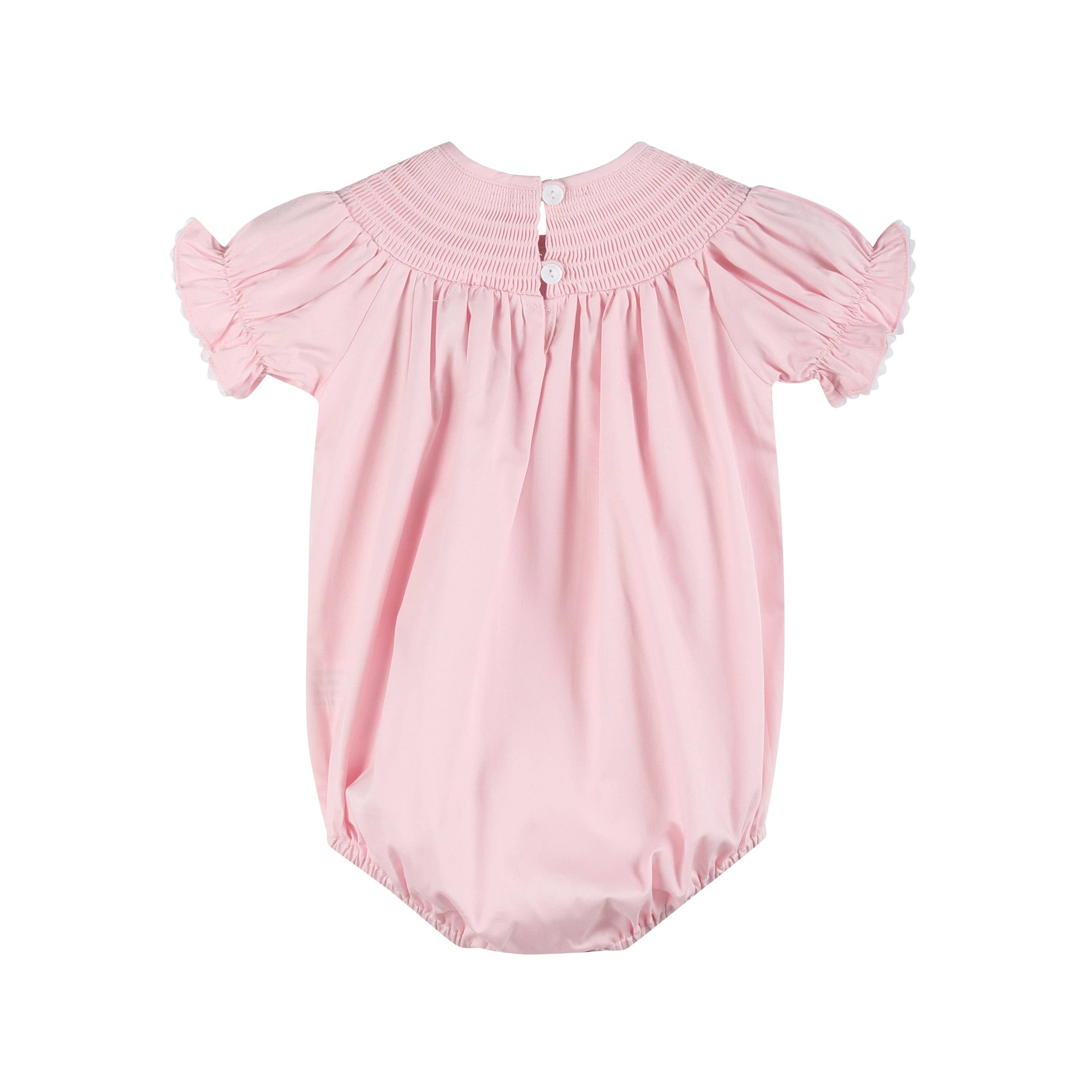 Lil Cactus - Vente Body (sans pieds) – bébé - Barboteuse à smocks rose et blanche1