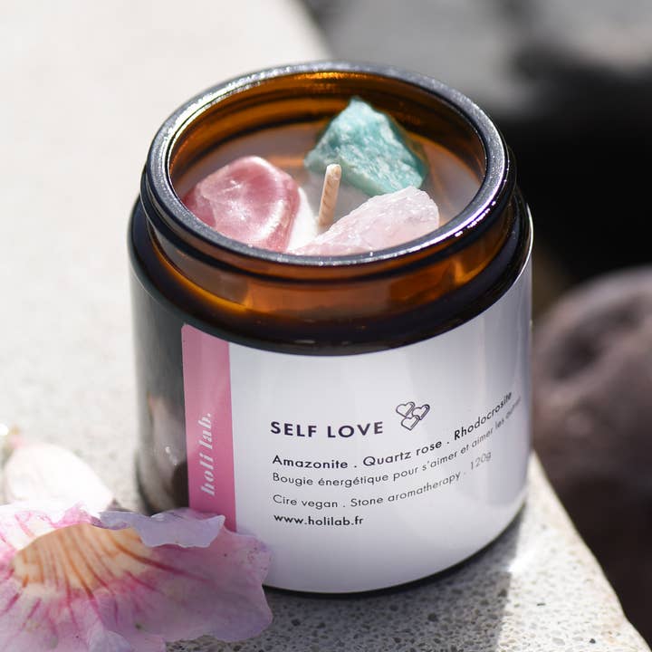 Vela energética vegana aromatizada Self Love para venta al por mayor de holilab.