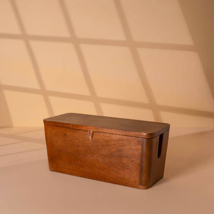 LuxeDesigns Co LLC - Wholesale Desk Organizer - Extra Large Cable Management Box – Handmade Acacia Wood Cord Organizer & Power Strip Cover8