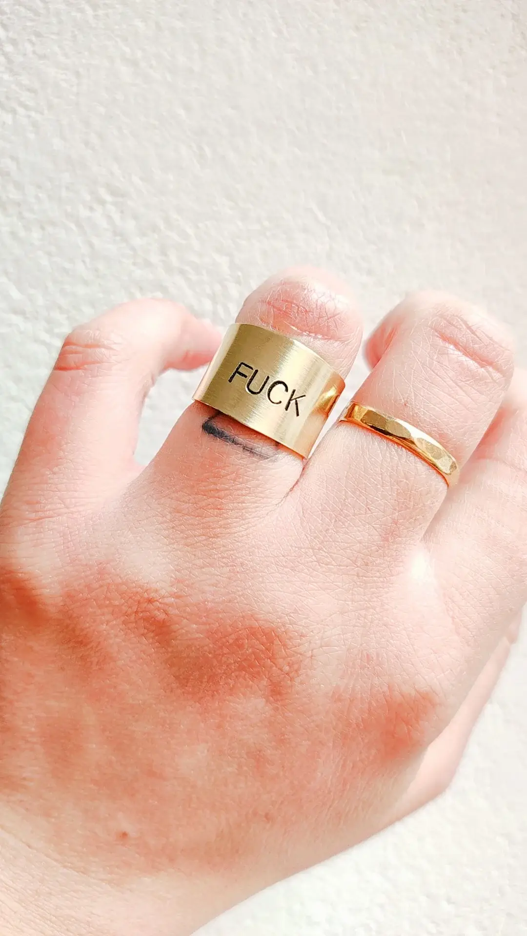Loti jewels - Wholesale Band/Stacked Ring - MESSAGE RING IN BRASS WITH ENGRAVING8