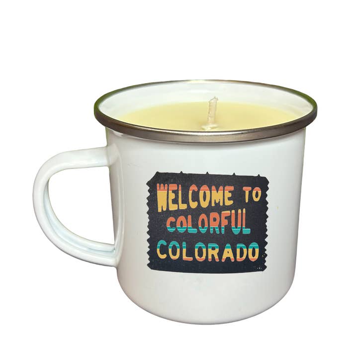 Clever Cow Candle Co - Wholesale Jar/Filled Candle - Welcome to Colorful Colorado Souvenir Soy Candle Reusable1