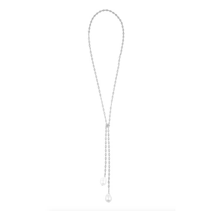 Sahira Jewelry Design - Wholesale Y-Neck/Lariat Necklace - Pearl Bolo Wrap