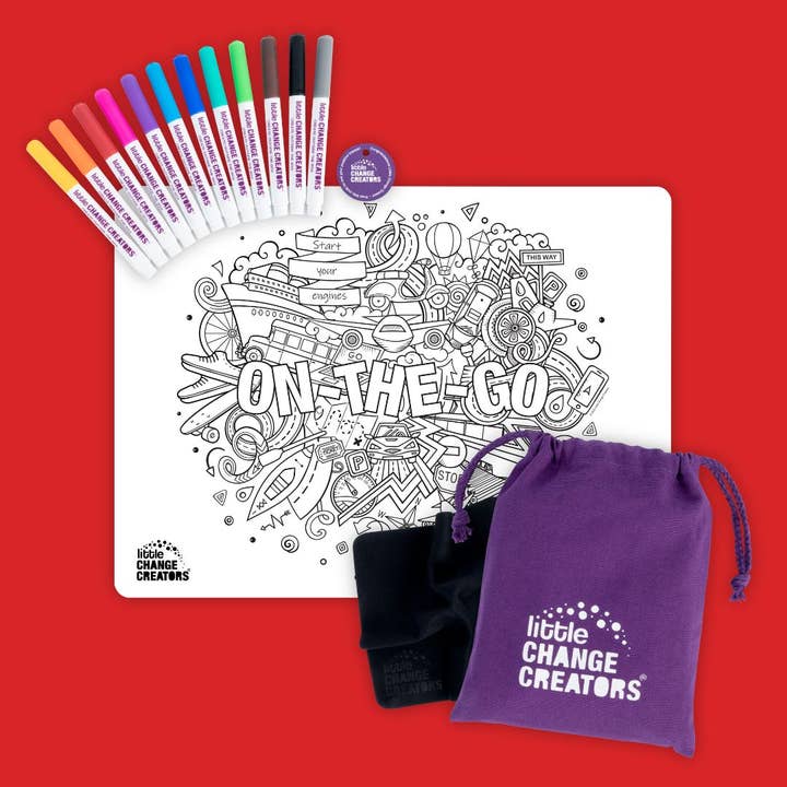 Little Change Creators - Wholesale Coloring Mat - Kids & Baby - ON-THE-GO | Re-FUN-able™ Transport Silicone Colouring Mat3