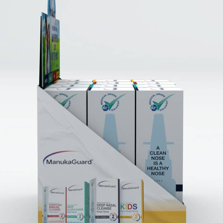 ManukaGuard - Wholesale Nasal Care - Nasal Spray Display Shipper (12 items Total)3