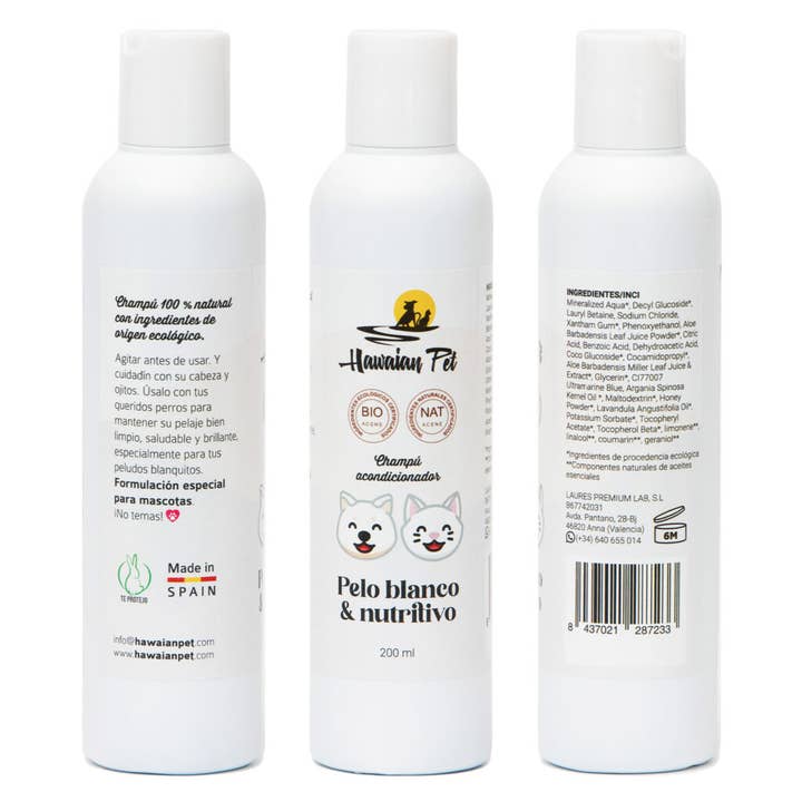 HAWAIAN PET - Vendita all'ingrosso Shampoo - Cani - Shampoo Balsamo per capelli bianchi