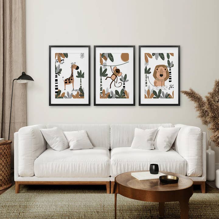 Art Lane - Wholesale Art Print - Safari Animals Wall Art. Nursery Dorm Decor