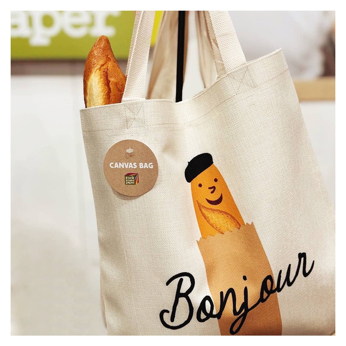 Rock Scissor Paper - Wholesale Tote Bag - Women's - Bonjour Baguette French Bread Tote Bag2