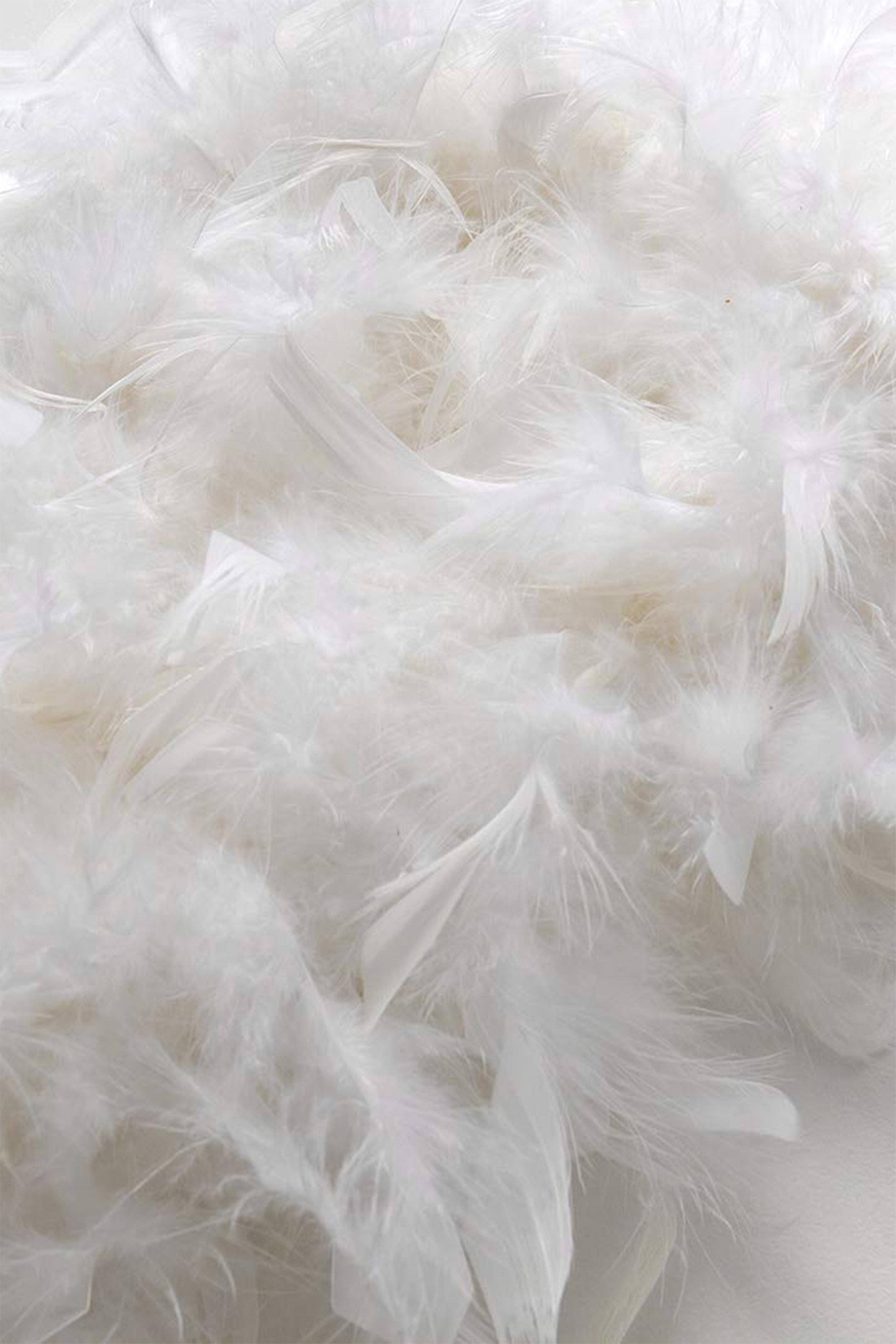 Ivoire Boa en plumes duveteuses rétro Chandelle en vente sur Faire1