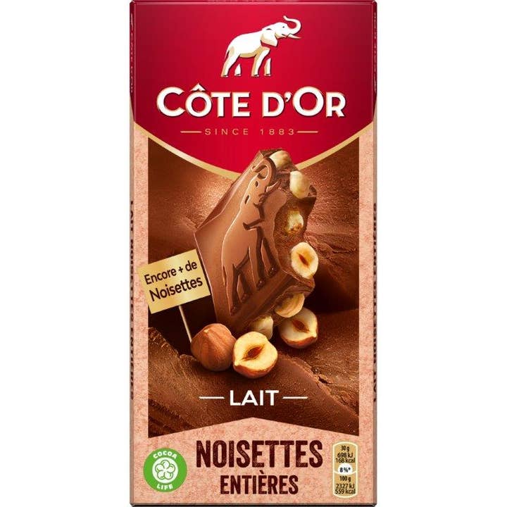 Belgium's Chocolate Source - Wholesale Chocolate Bar - Côte D'Or Milk Chocolate with Whole Hazelnuts, 180g