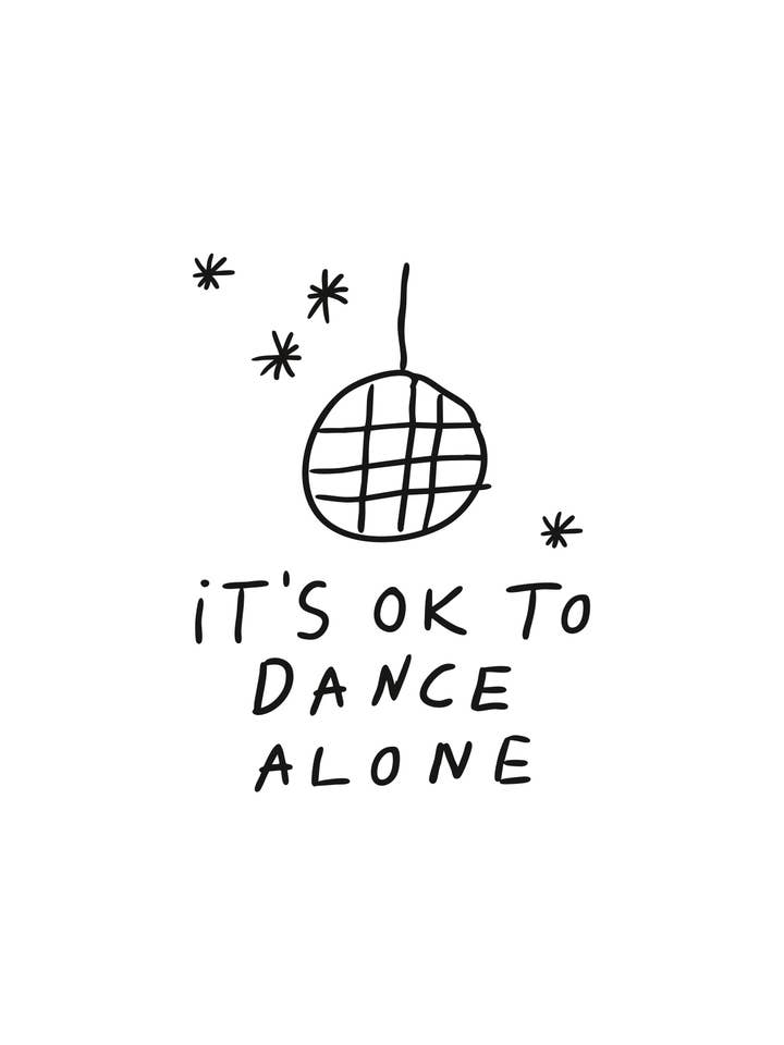 POSTCARD "iT'S OK TO DANCE ALONE" for wholesale by MARI&ANNE