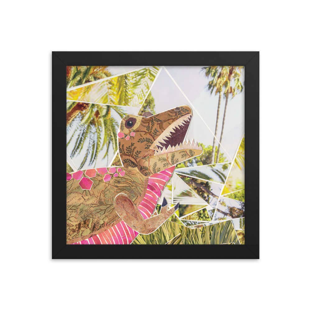 more the merrlier - Wholesale Art Print - T-rex Dinosaur Framed Collage Art Nursery Print0