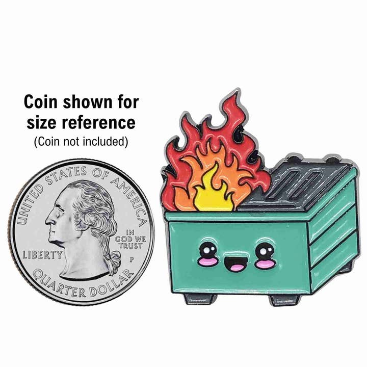 Fabdaz - Wholesale Lapel Pin/Button - Dumpster Fire Enamel Pin with Metal Frame1