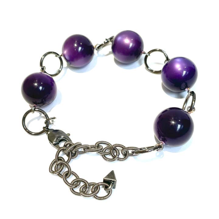 Deep Purple Moonglow Stations Bracelet for wholesale by Leetie Lovendale