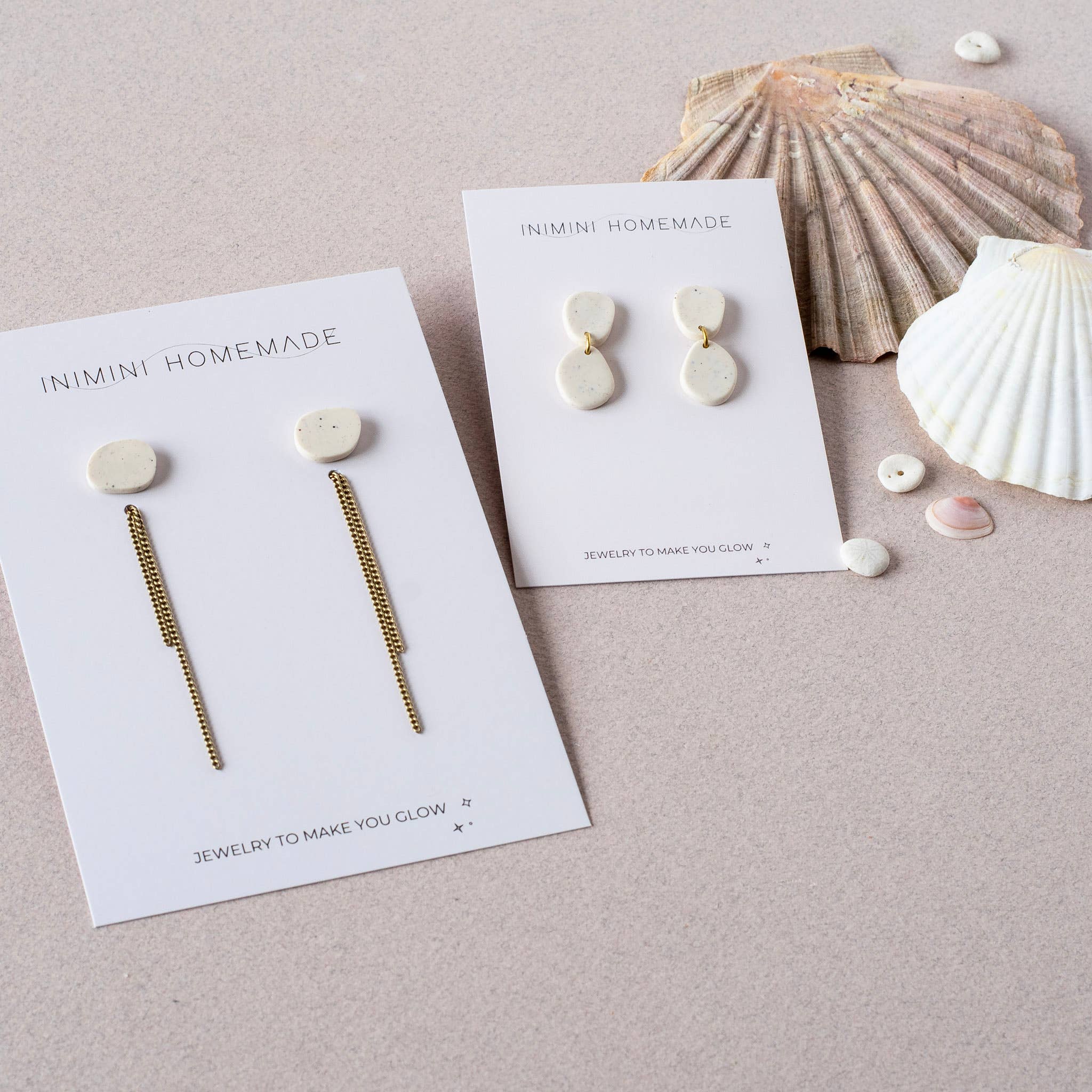 Inimini Homemade - Vendita all'ingrosso Orecchini pendenti - organico: stud + catena23