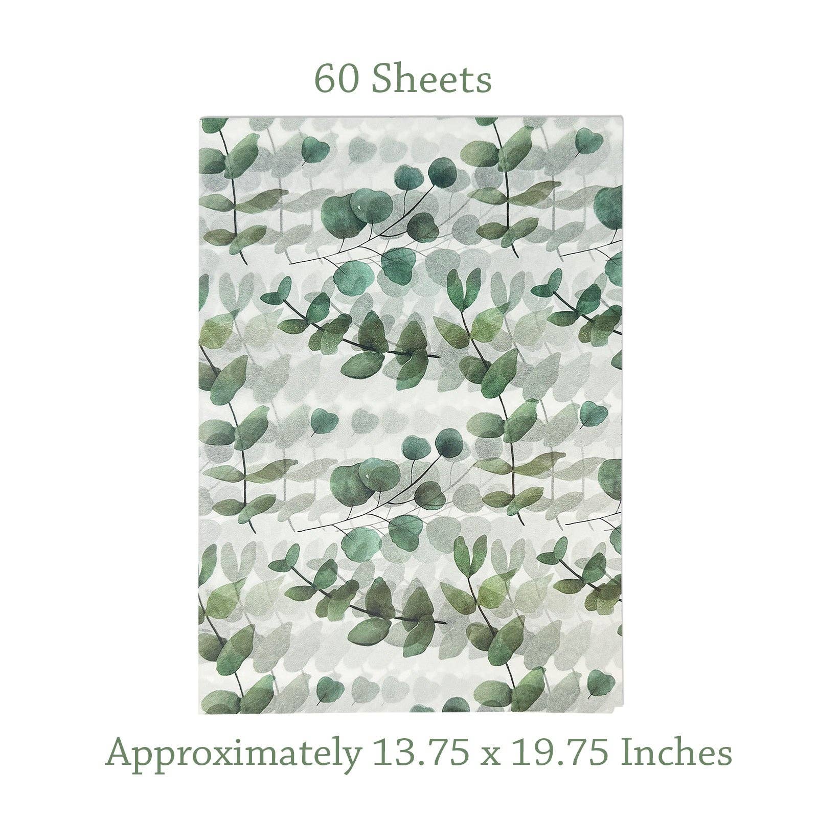 Wrapables.com - Vente Papiers de soie - Papier de soie Eucalyptus Wrapables 60 feuilles 13,75 x 19,751