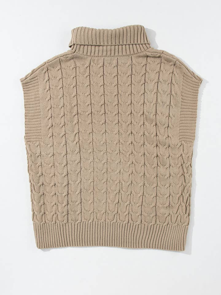 FASHION BLVD - Wholesale Knit Sweater - Women's - FB Cable Knit Turtleneck Batwing Short Sleeve Sweater7