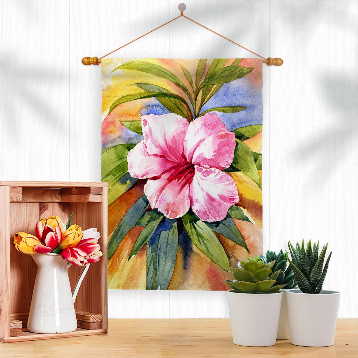 Two Group Flag Co - Wholesale Flag - Hibiscus Garden Floral Tropical Decor Flag2