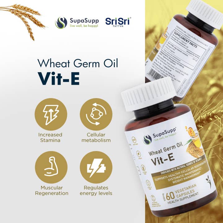Sri Sri Tattva - Wholesale Oral supplement/vitamin - Vitamin E- Wheat Germ Oil Capsules3