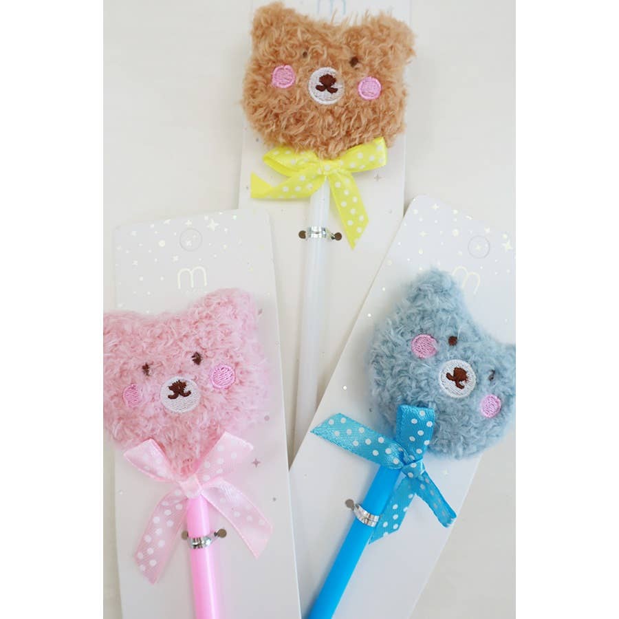 MIX COLOR Teddy Bear Plush Pen for wholesale on Faire5