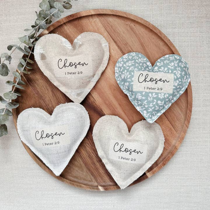 Fabric Heart - Chosen 1 Peter 2:9 | Handmade | Happy Hearts for wholesale by So Thoughtful Gifts