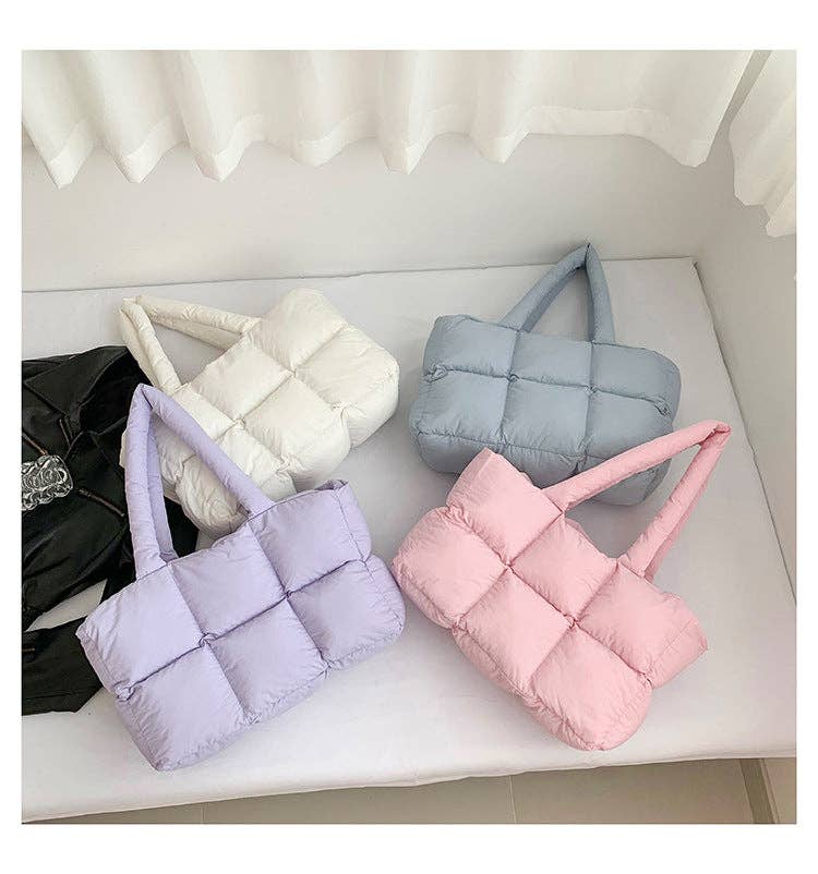 Sweetkama - Wholesale Tote Bag - Women's - Ladies Puff Solid Color Padded Cloud Tote Bag SKAB413420