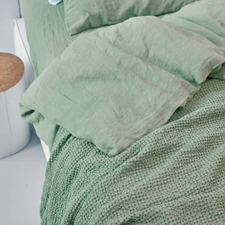 MagicLinen – wholesale Lakansset – Linnelakan set i Matcha-grön (4 delar) Bäddset
