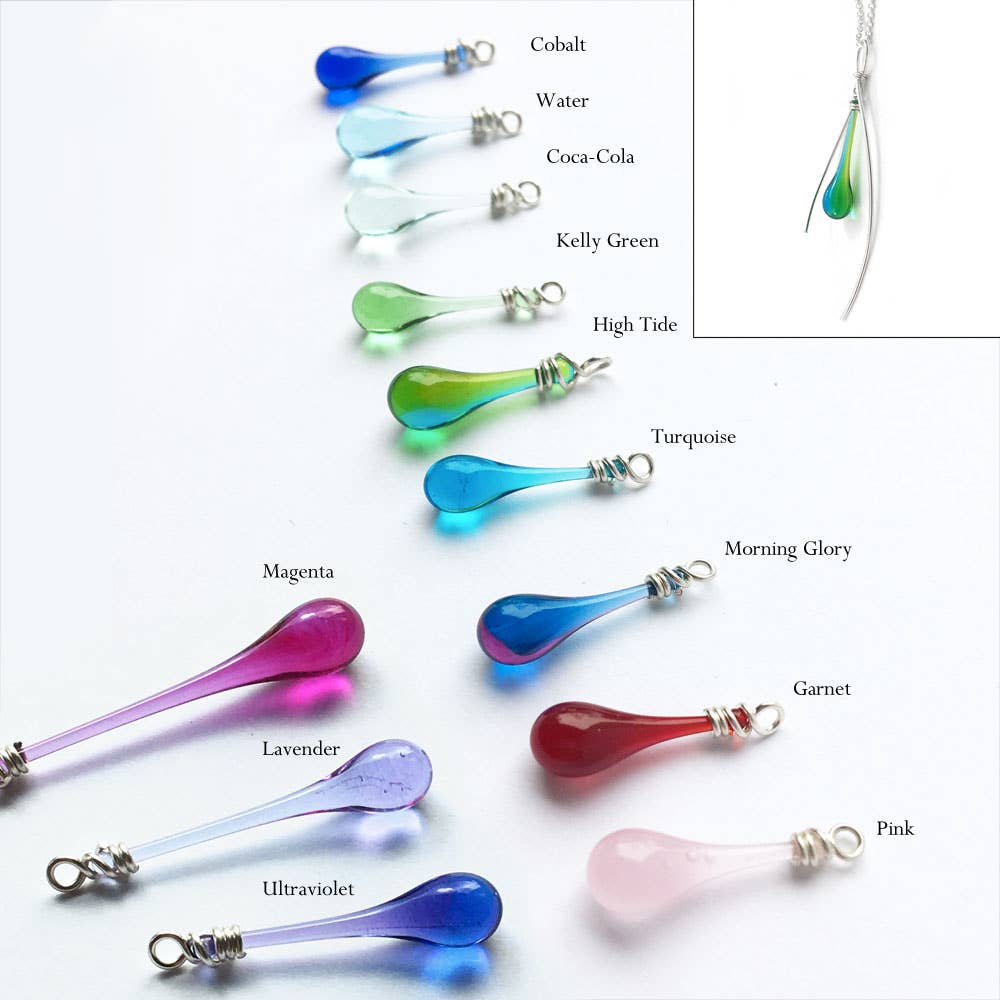 Sundrop Jewelry - Wholesale Pendant/Charm Necklace - Inner Spark Glass and Silver Pendant Necklace16