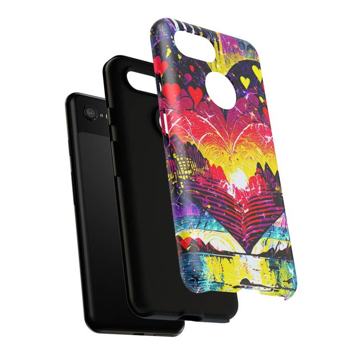Studio 653 Clothing Co - Wholesale Phone Case - Women's - Vibrant Heart Sunset Tough Phone Case73