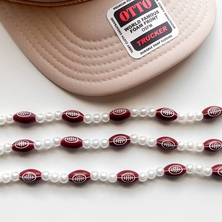 Pretty Pearl/Football Trucker Hat Chain for wholesale by Modern Kane
