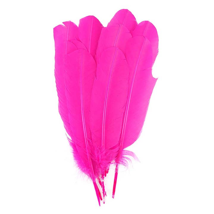 Penne di Tacchino al Chilo - Ala Destra - Rosa Scioccante per la vendita all'ingrosso da parte di Zucker Feather Products