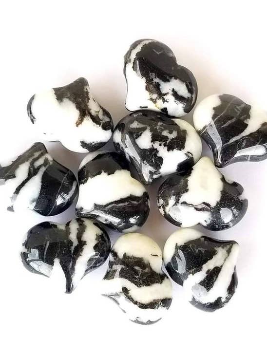 Zebra Jasper Heart Pocket Stones for wholesale by ZARDENIA